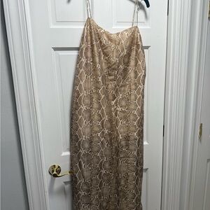 H&M Tan Snake Print Dress